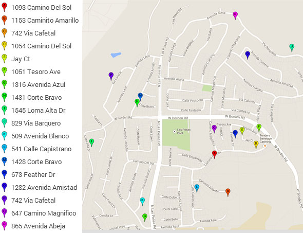 Santa Fe Hills Garage Sale Map